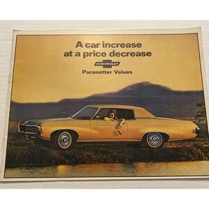 1969 Chevrolet Pacesetter Values Impala, Camaro, Nova‎ Automobile Sales Brochure